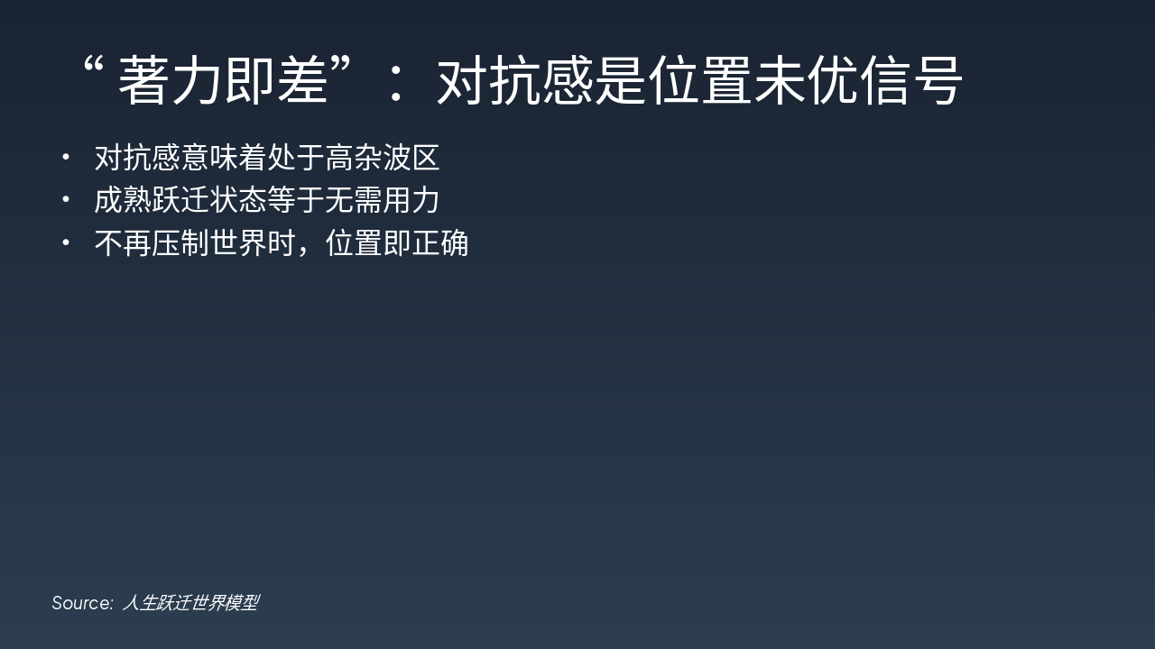 Slide 10 - “著力即差”:对抗感是位置未优信号