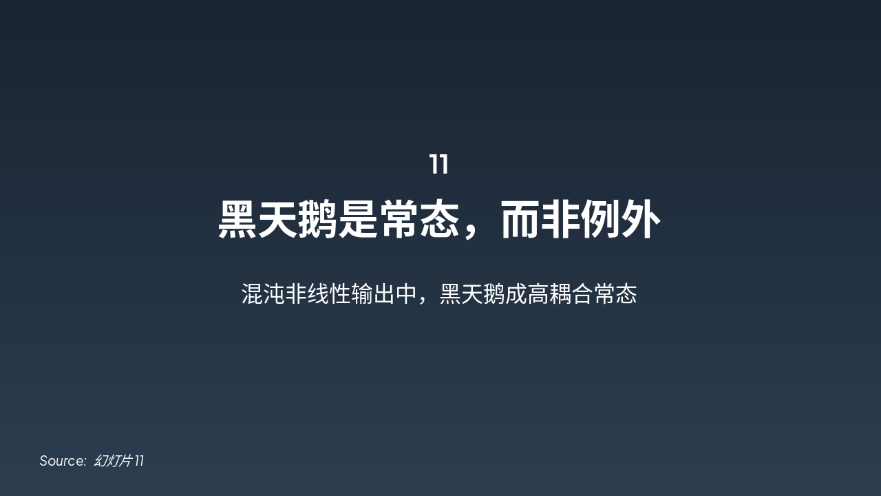 Slide 11 - 黑天鹅是常态,而非例外