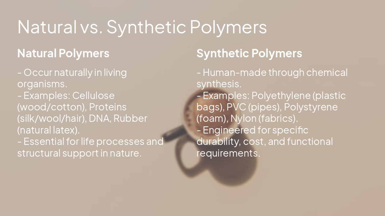 Slide 7 - Natural vs. Synthetic Polymers