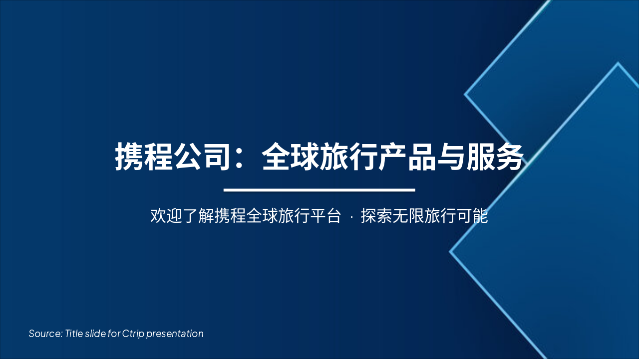 Slide 1 - 携程公司:全球旅行产品与服务