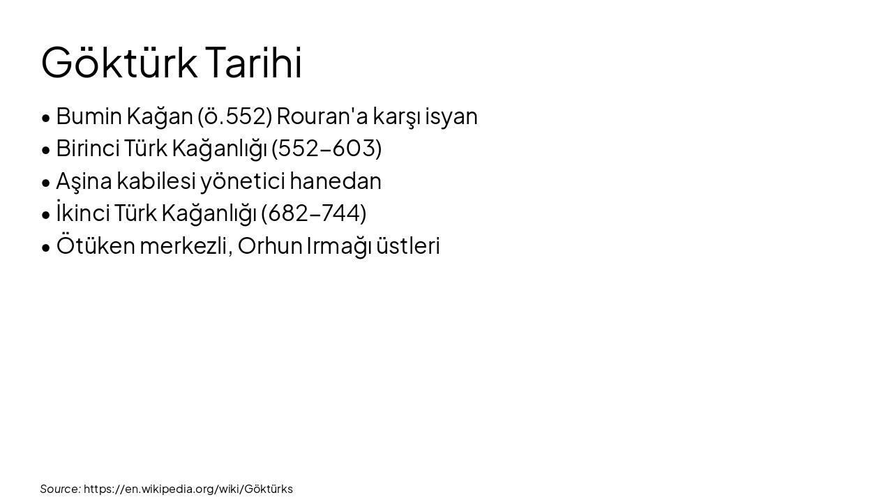 Slide 9 - Göktürk Tarihi