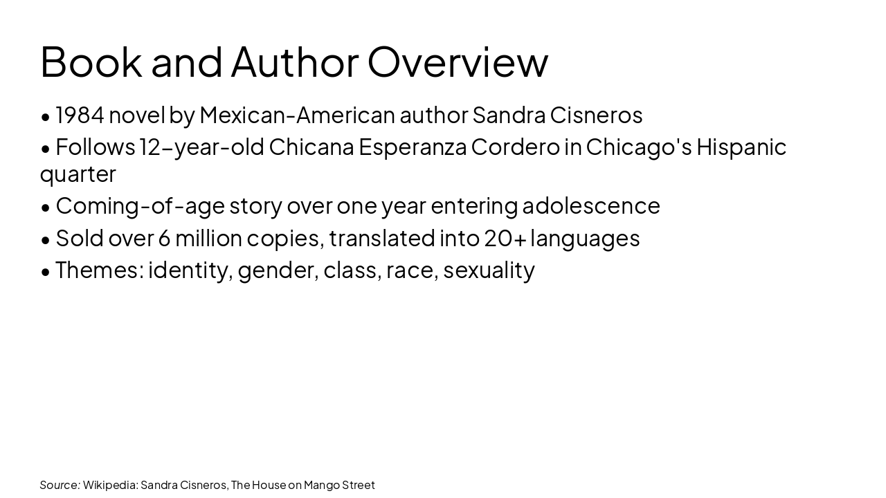 Slide 3 - Book and Author Overview