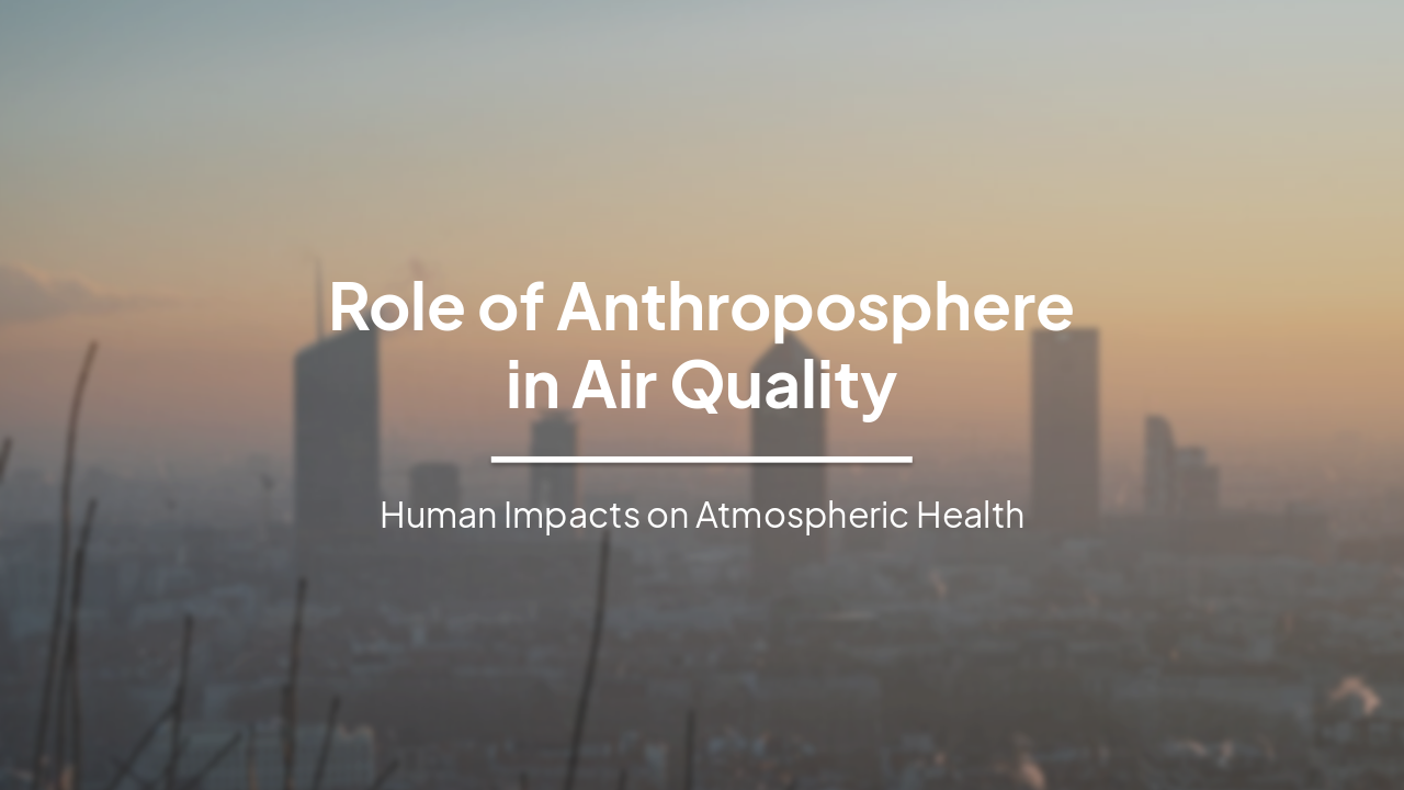 Role of the Anthroposphere in Air Quality: Human Impacts and Mitigation