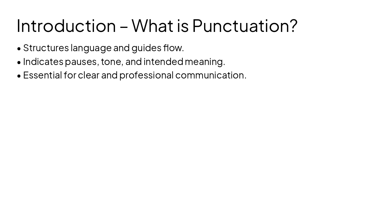 Slide 2 - Introduction – What is Punctuation?