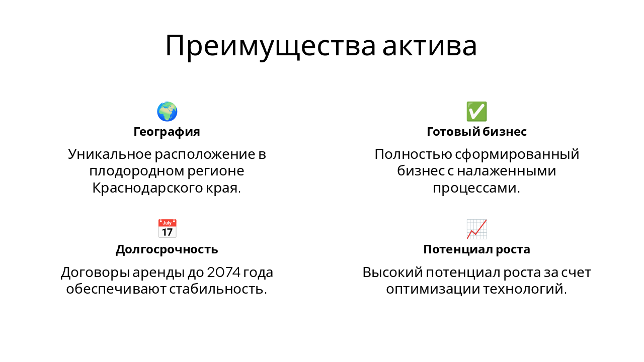 Slide 9 - Преимущества актива