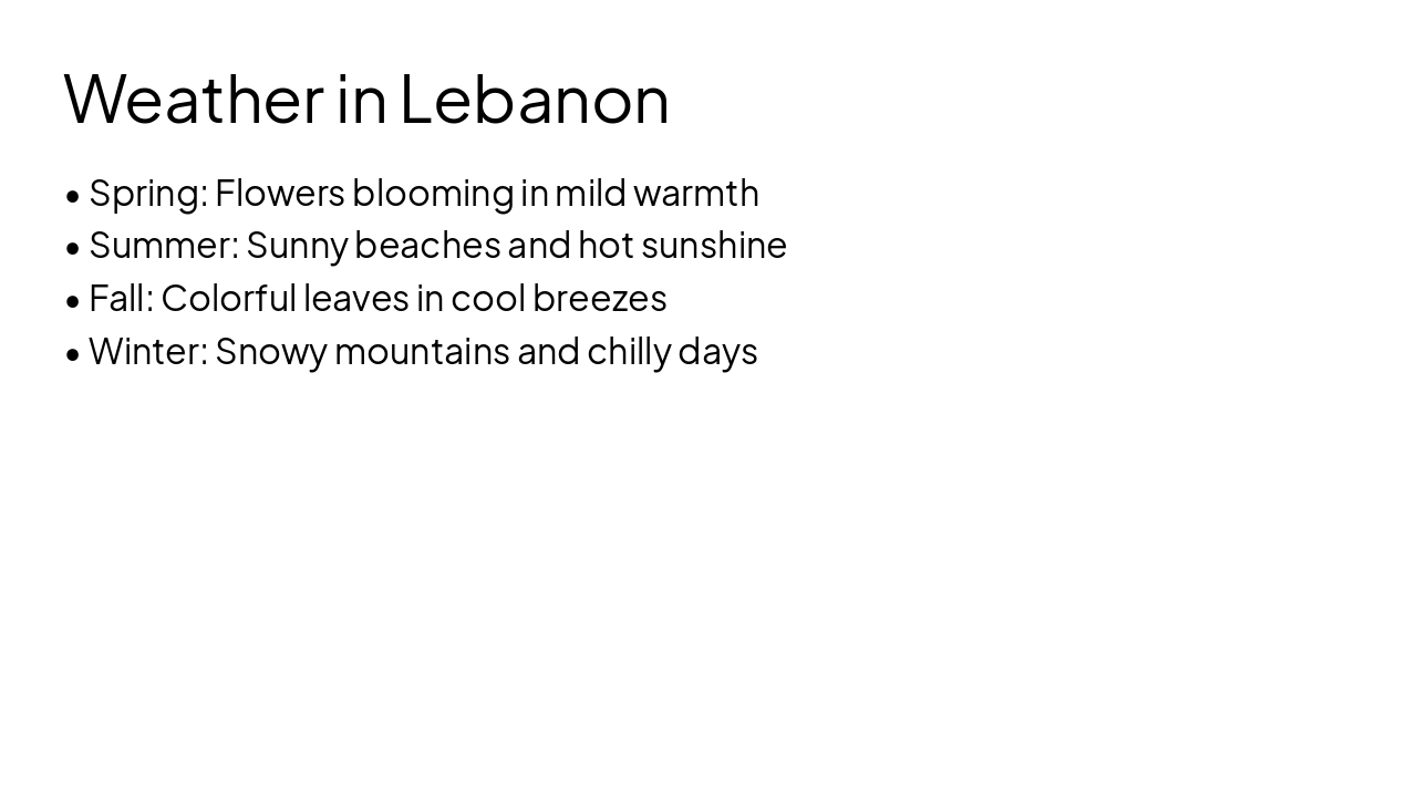 Slide 6 - Weather in Lebanon