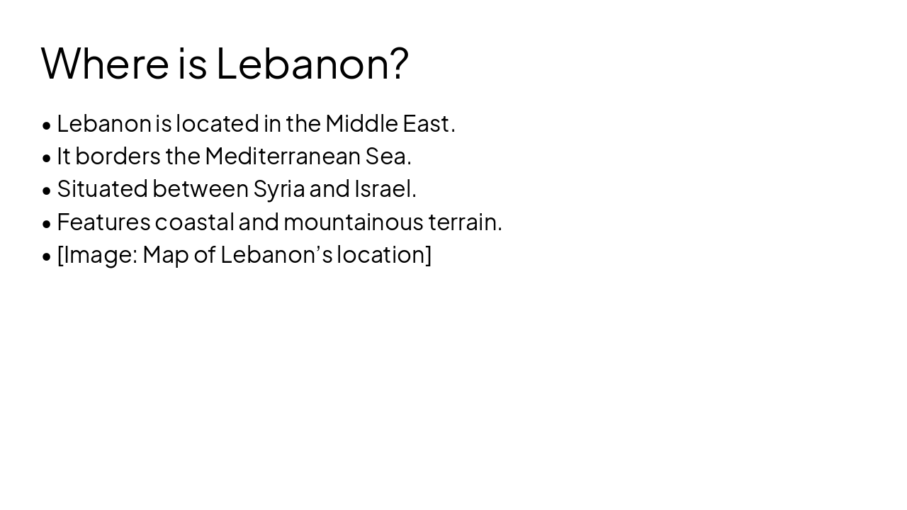 Slide 2 - Where is Lebanon?