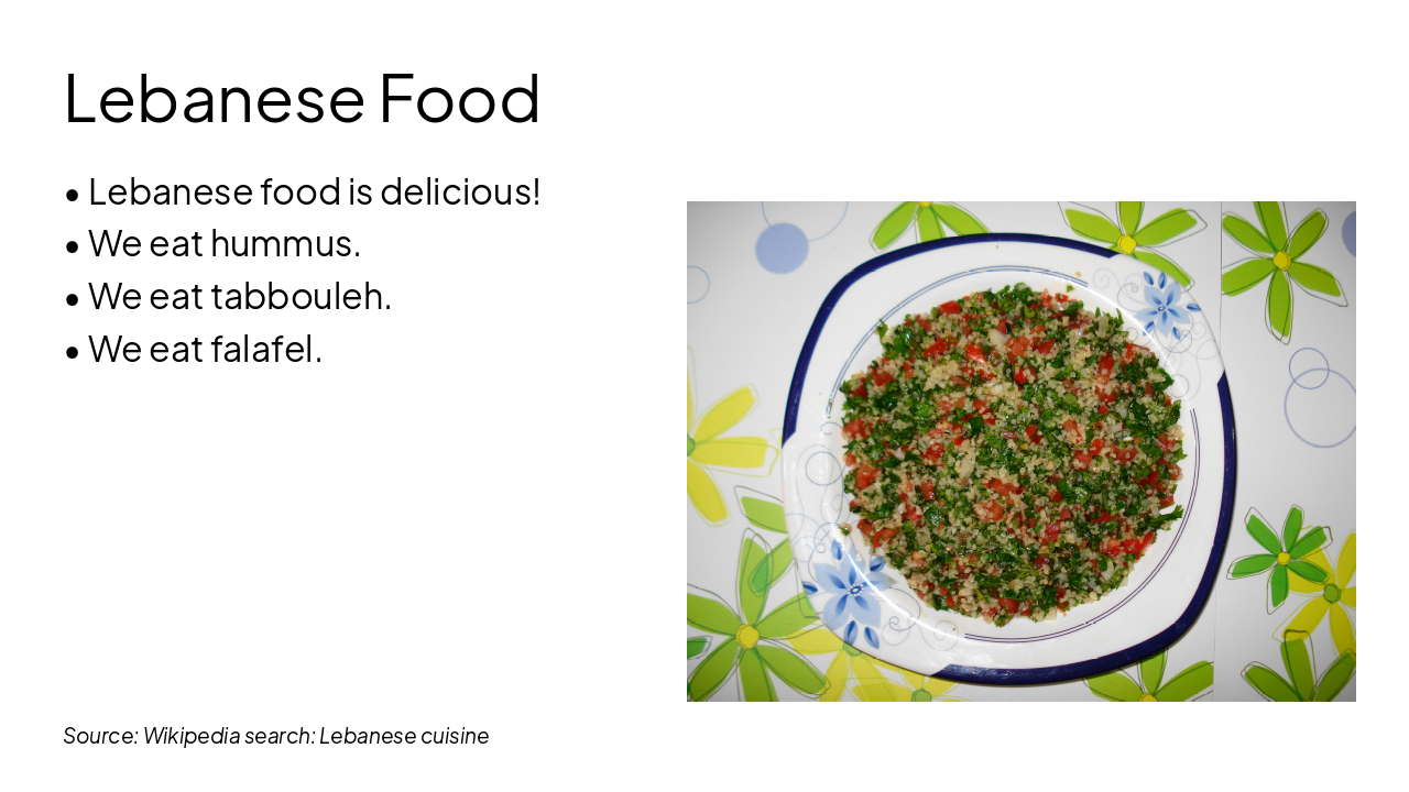 Slide 5 - Lebanese Food