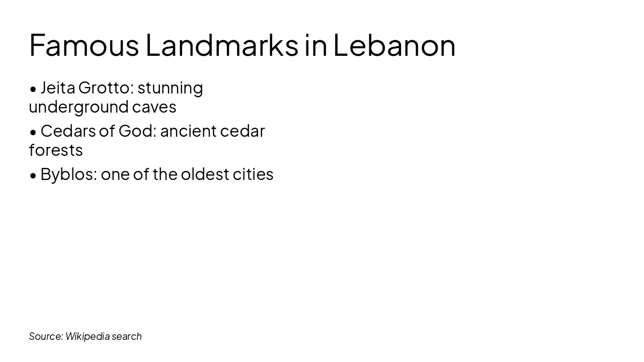 Slide 4 - Famous Landmarks in Lebanon