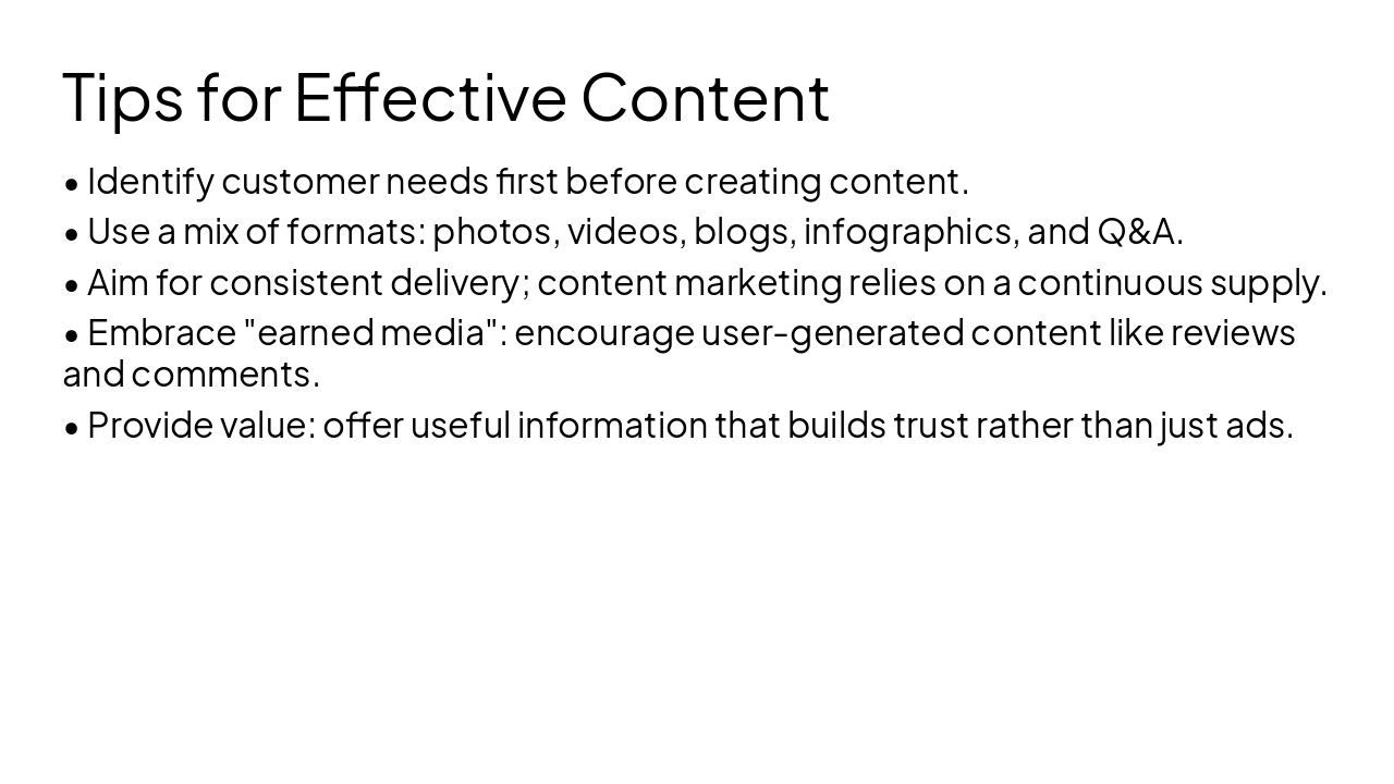Slide 8 - Tips for Effective Content