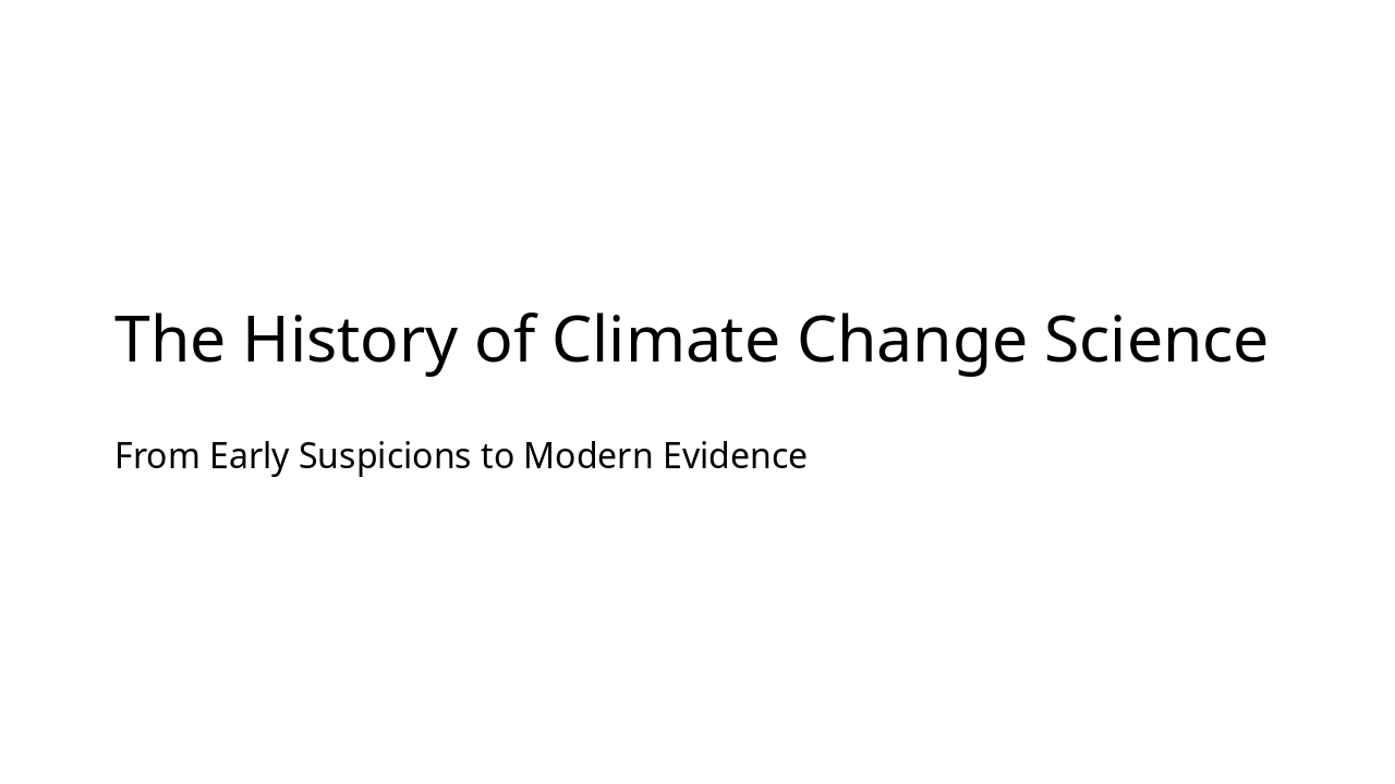 Evolution of Climate Change Science