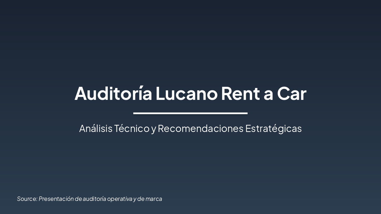 Auditoría Lucano Rent a Car