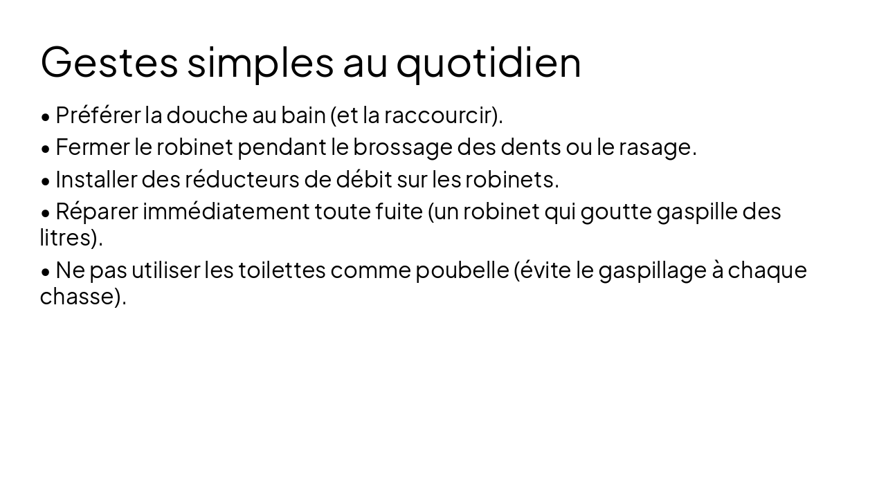 Slide 9 - Gestes simples au quotidien