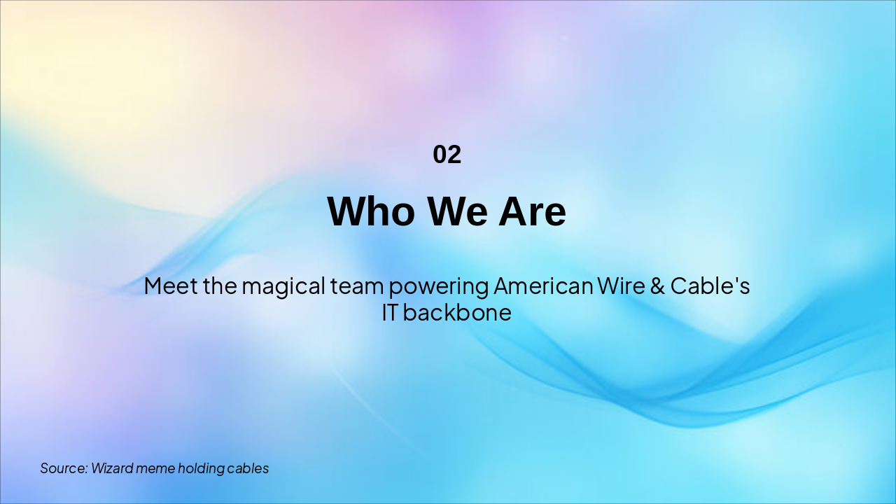 Slide 2 - We're the IT Wizards Keeping Wires Connected