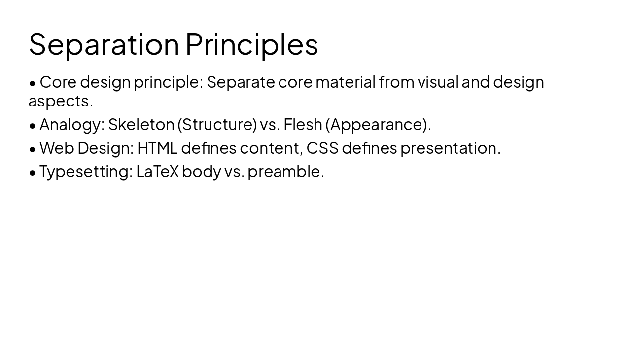 Slide 8 - Separation Principles