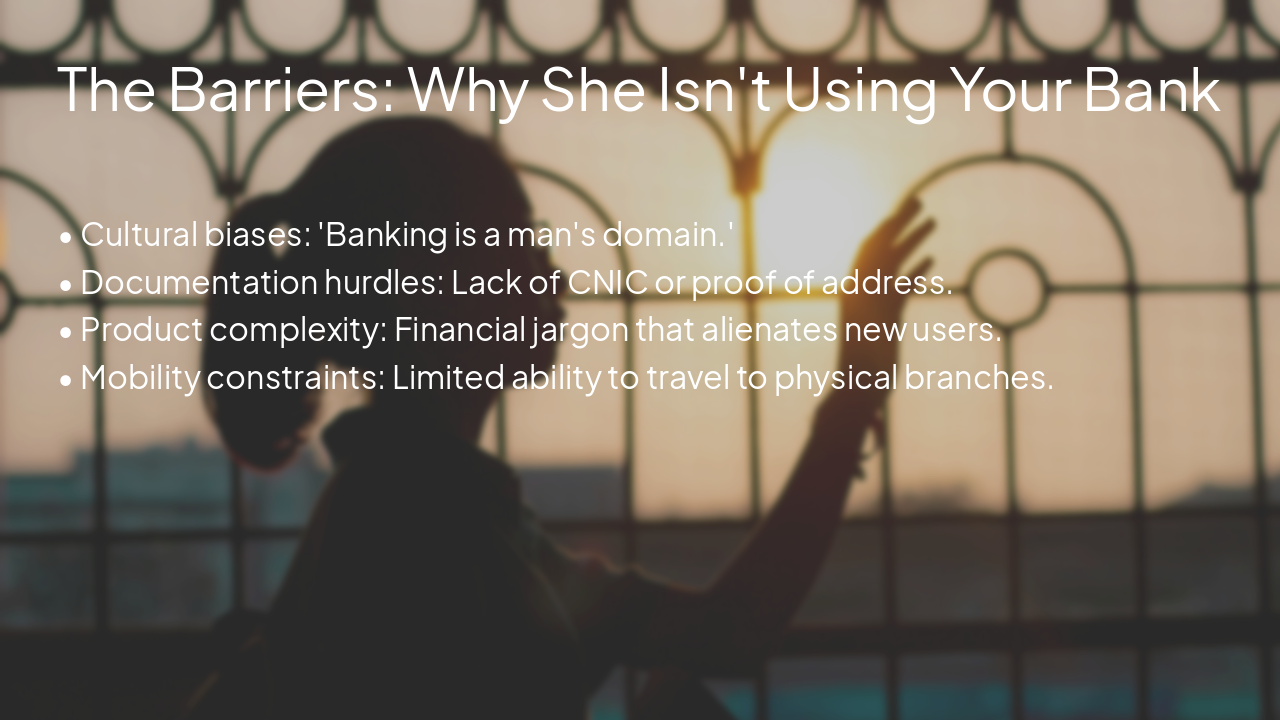 Slide 4 - The Barriers: Why She Isn't Using Your Bank