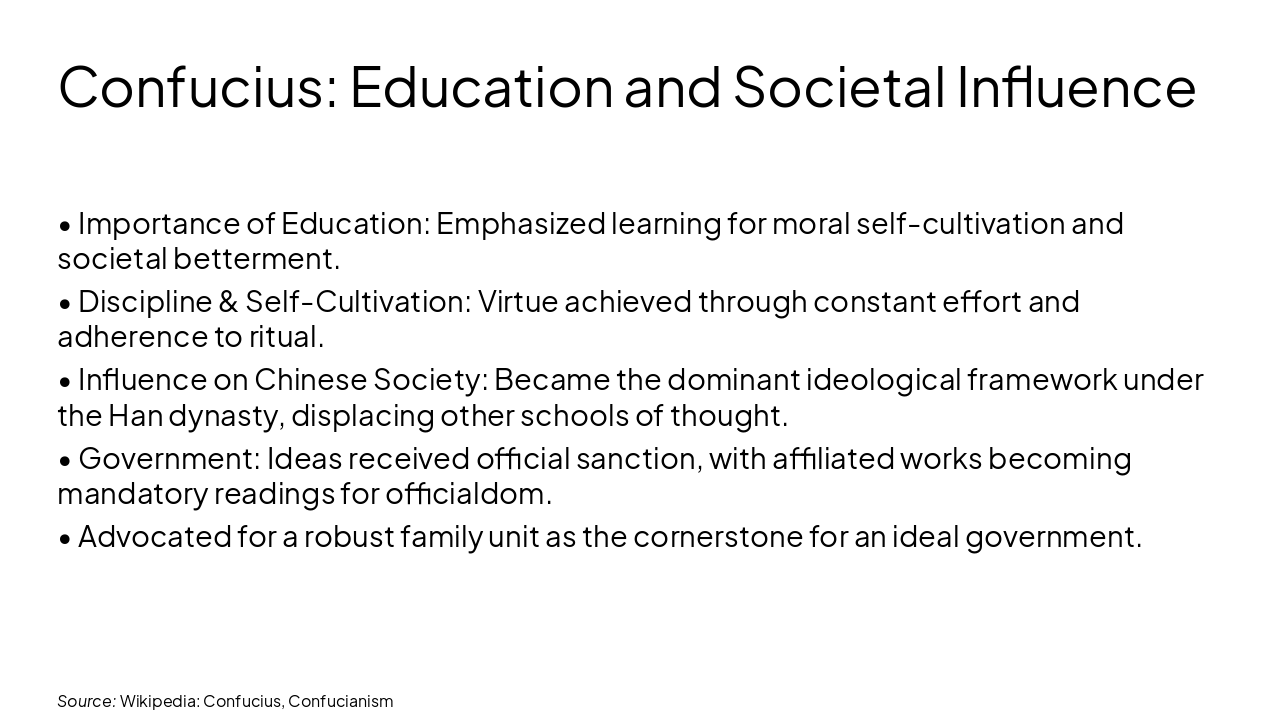 Slide 11 - Confucius: Education and Societal Influence