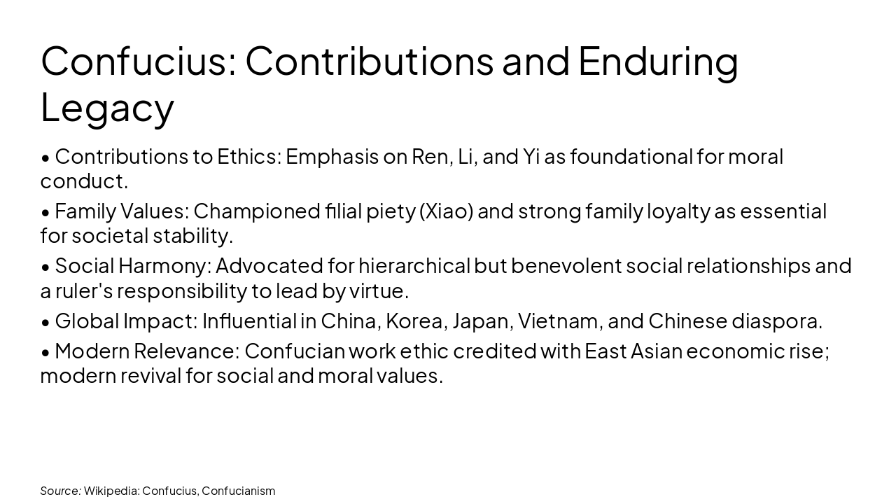 Slide 13 - Confucius: Contributions and Enduring Legacy