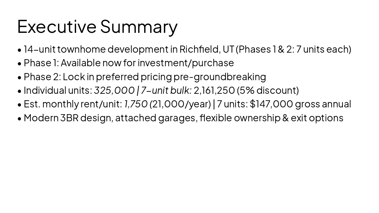 Slide 2 - Executive Summary