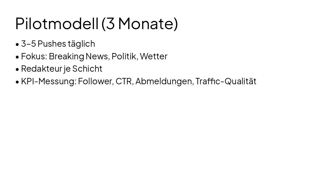 Slide 9 - Pilotmodell (3 Monate)