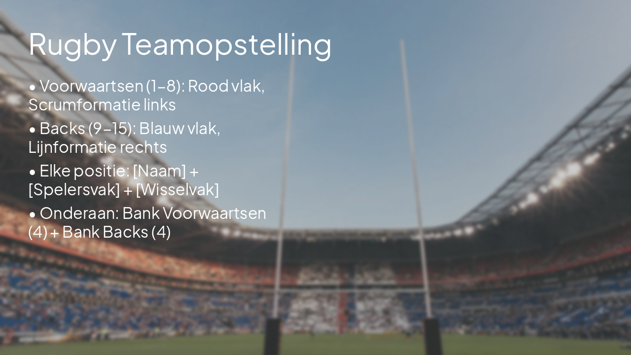 Rugby Teamopstelling: Posities en Formaties