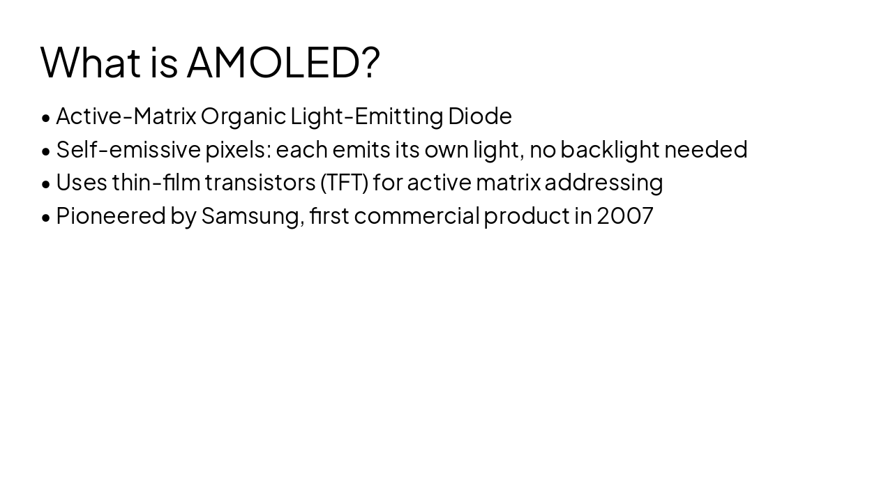 Slide 3 - What is AMOLED?