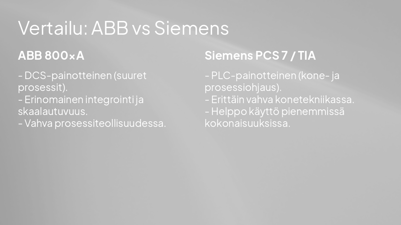 Slide 9 - Vertailu: ABB vs Siemens