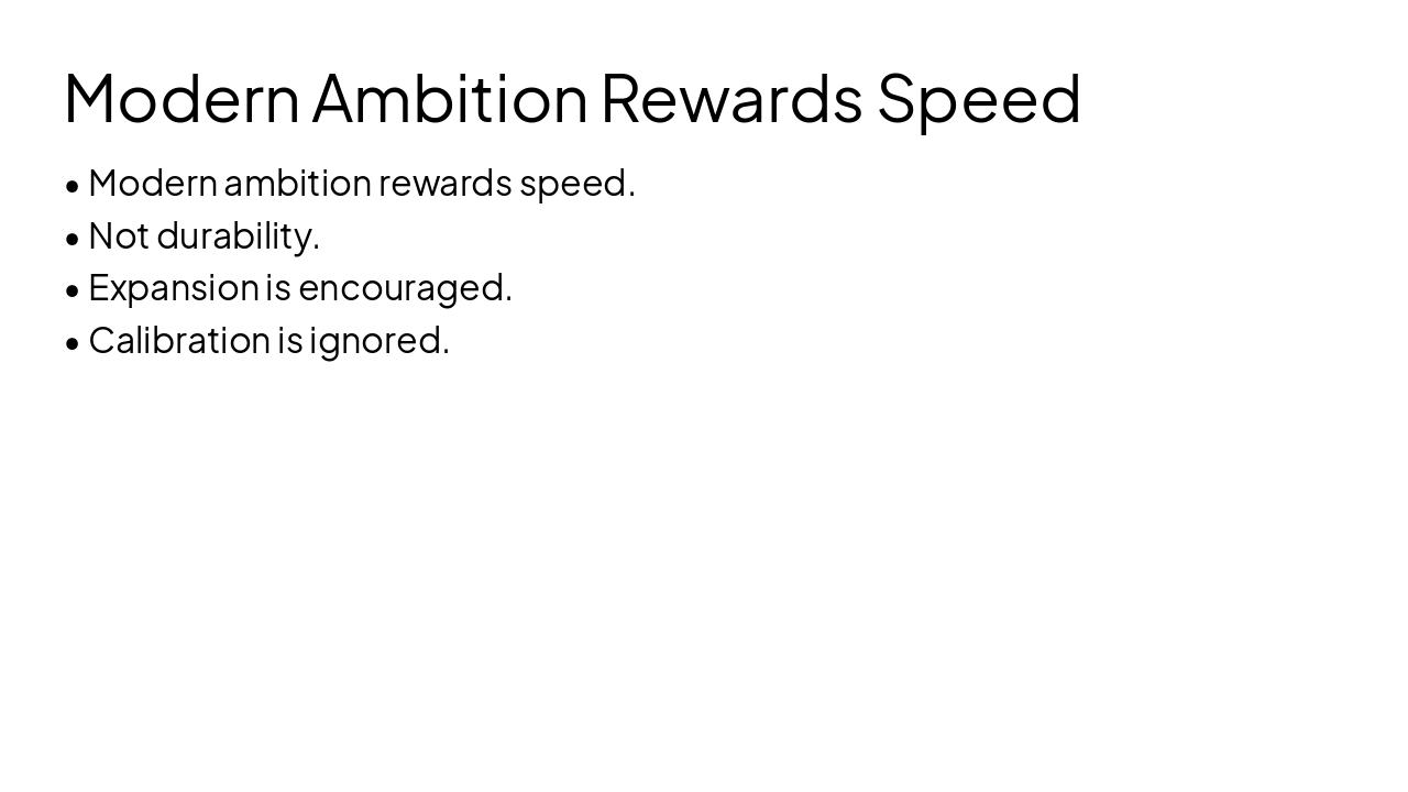 Slide 2 - Modern Ambition Rewards Speed