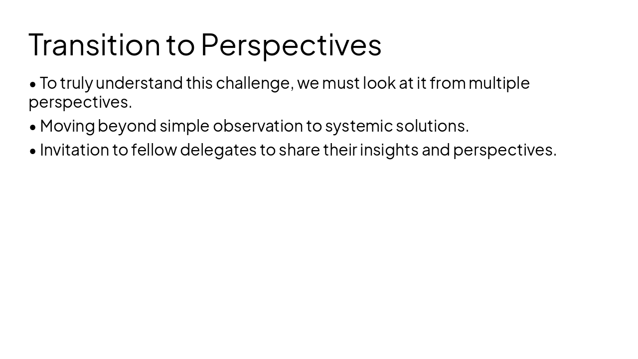 Slide 5 - Transition to Perspectives