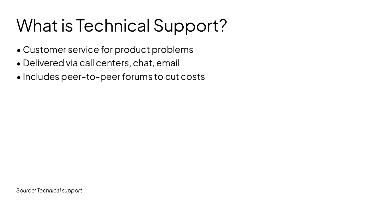 Slide 2 - What is Technical Support?