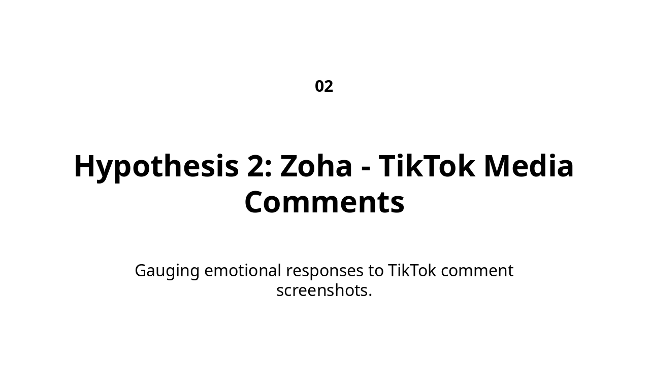 Slide 7 - Hypothesis 2: Zoha - TikTok Media Comments