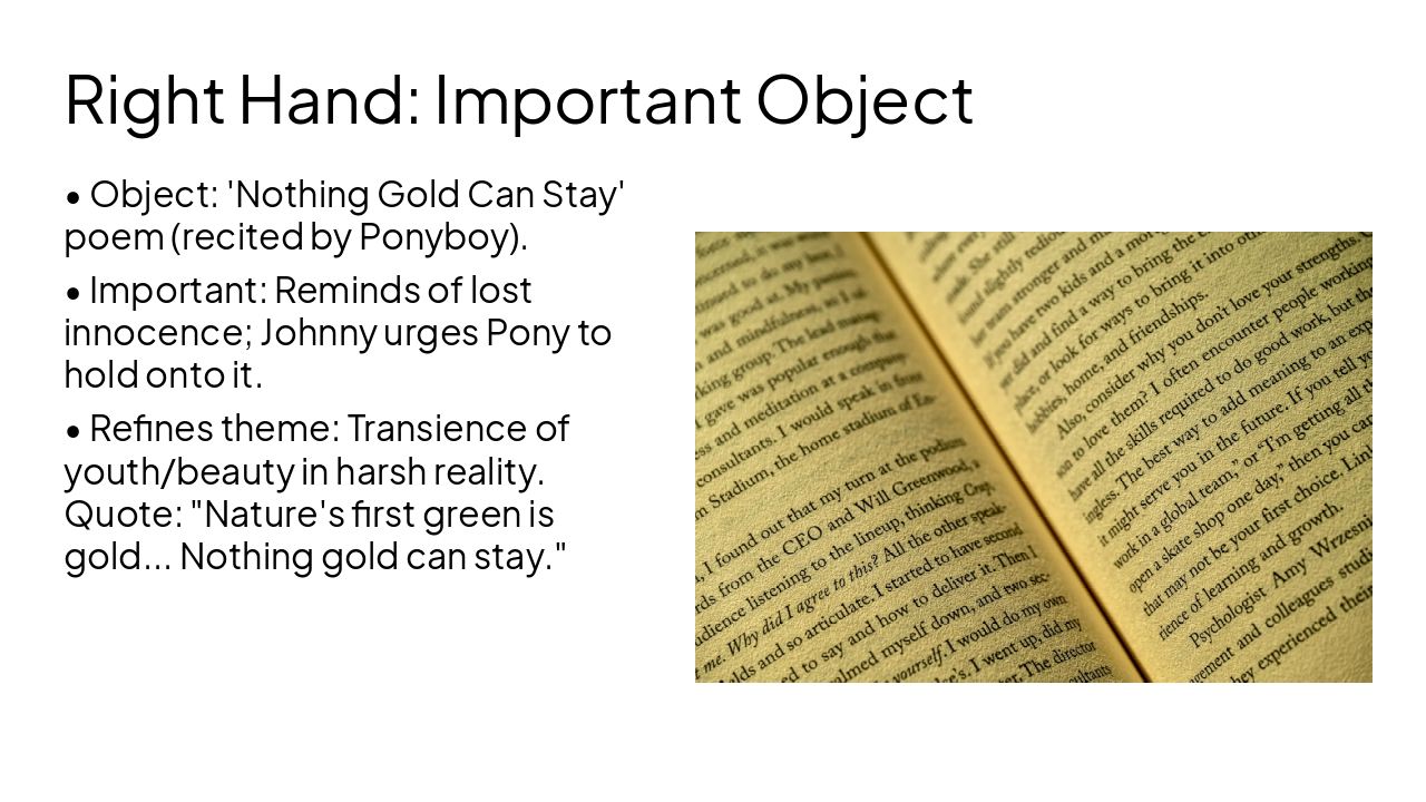 Slide 9 - Right Hand: Important Object
