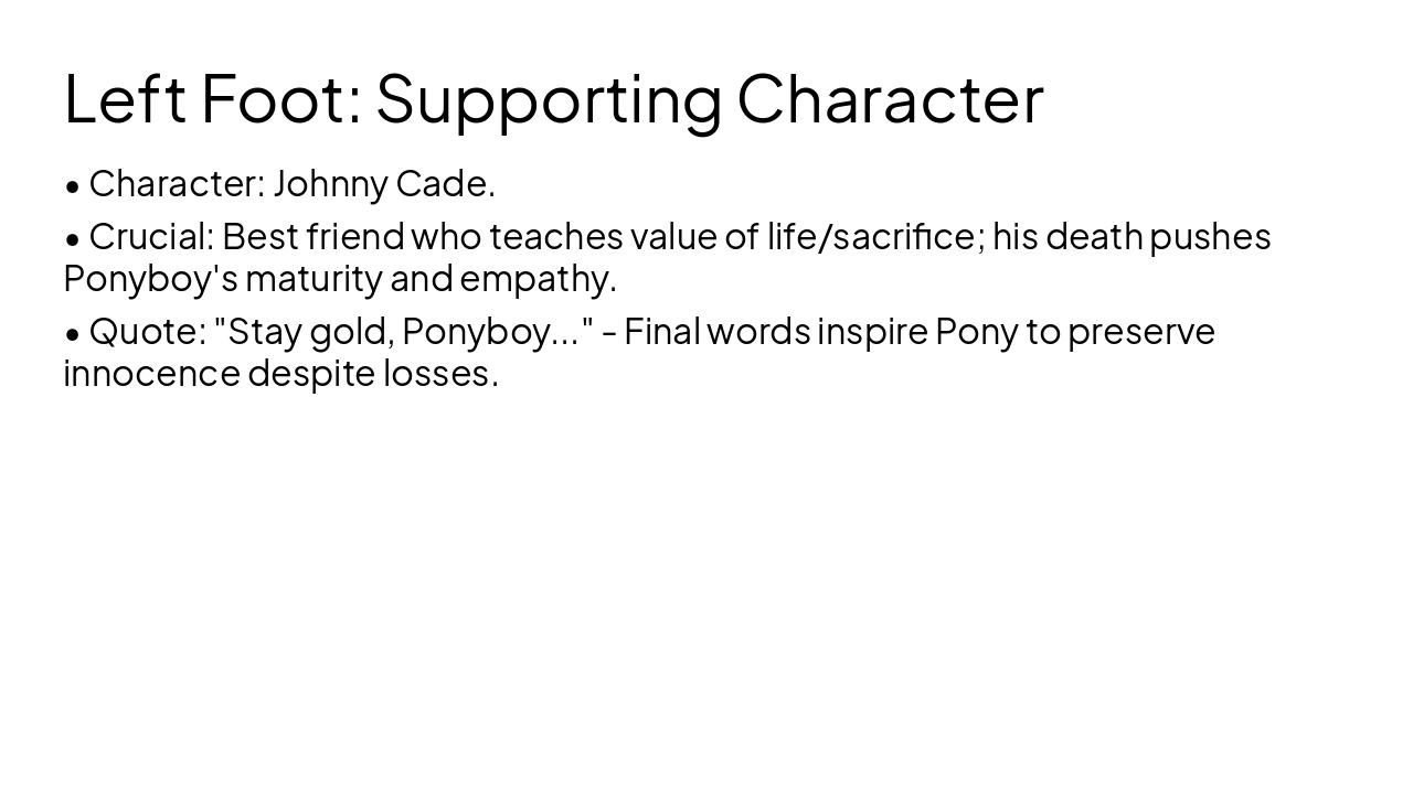 Slide 13 - Left Foot: Supporting Character