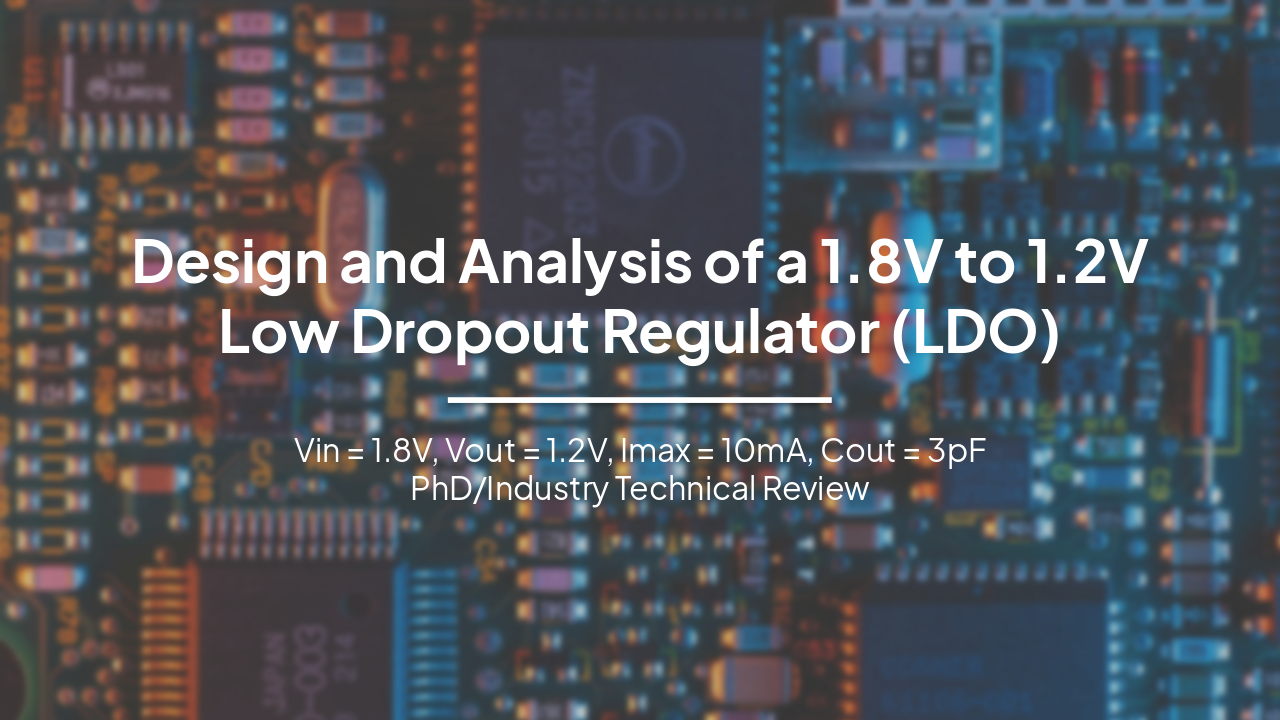 Design and Analysis of 1.8V-to-1.2V LDO Regulator