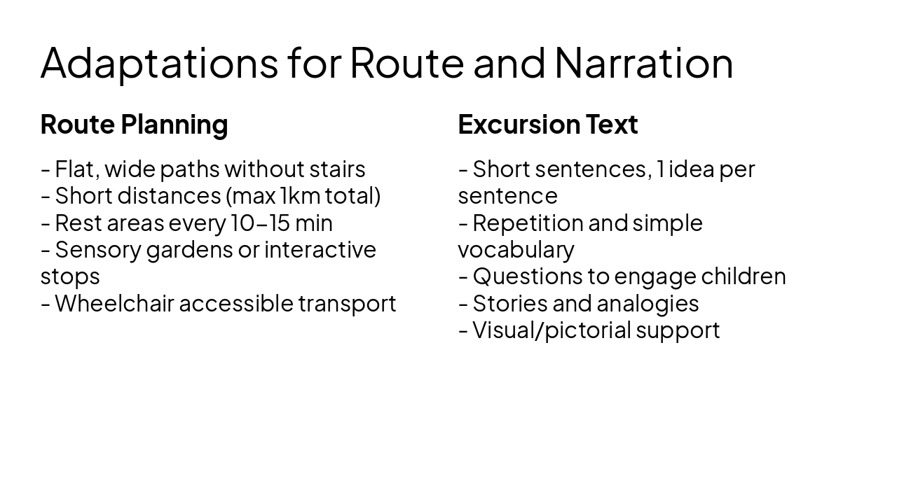 Slide 9 - Adaptations for Route and Narration