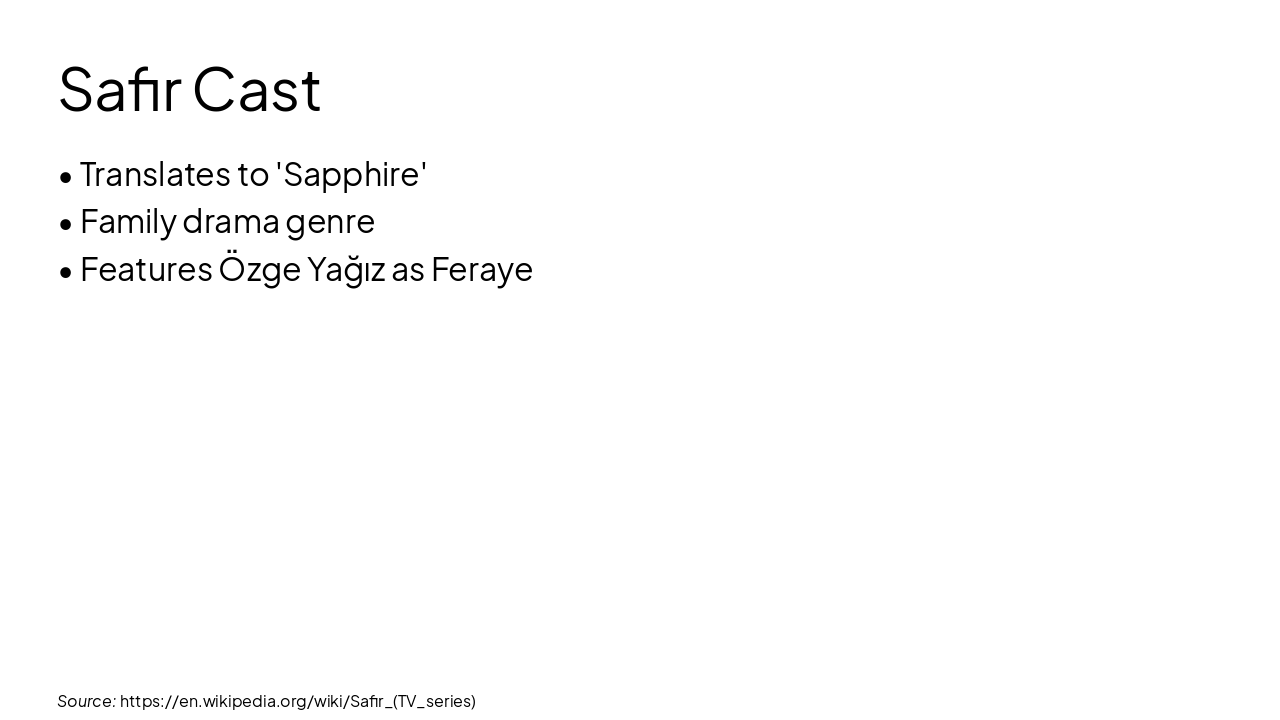 Slide 14 - Safir Cast