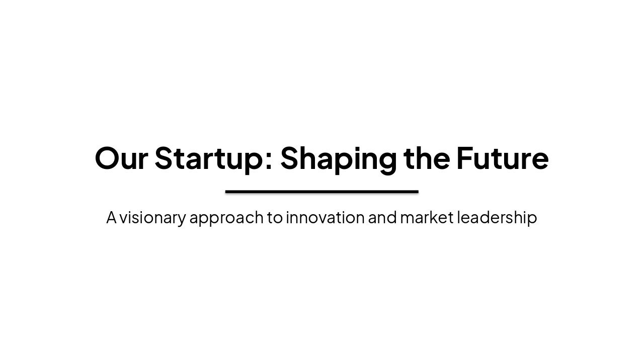Shaping the Future: Our Innovative Startup Pitch