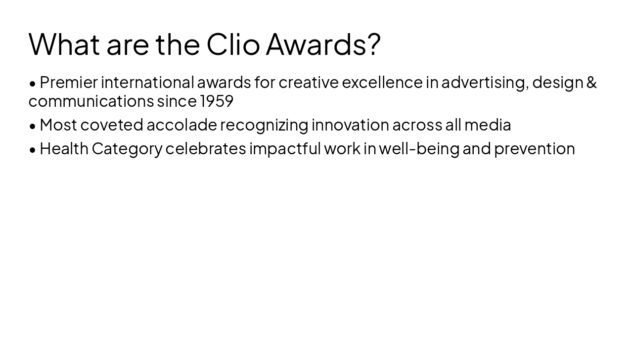 Slide 2 - What are the Clio Awards?