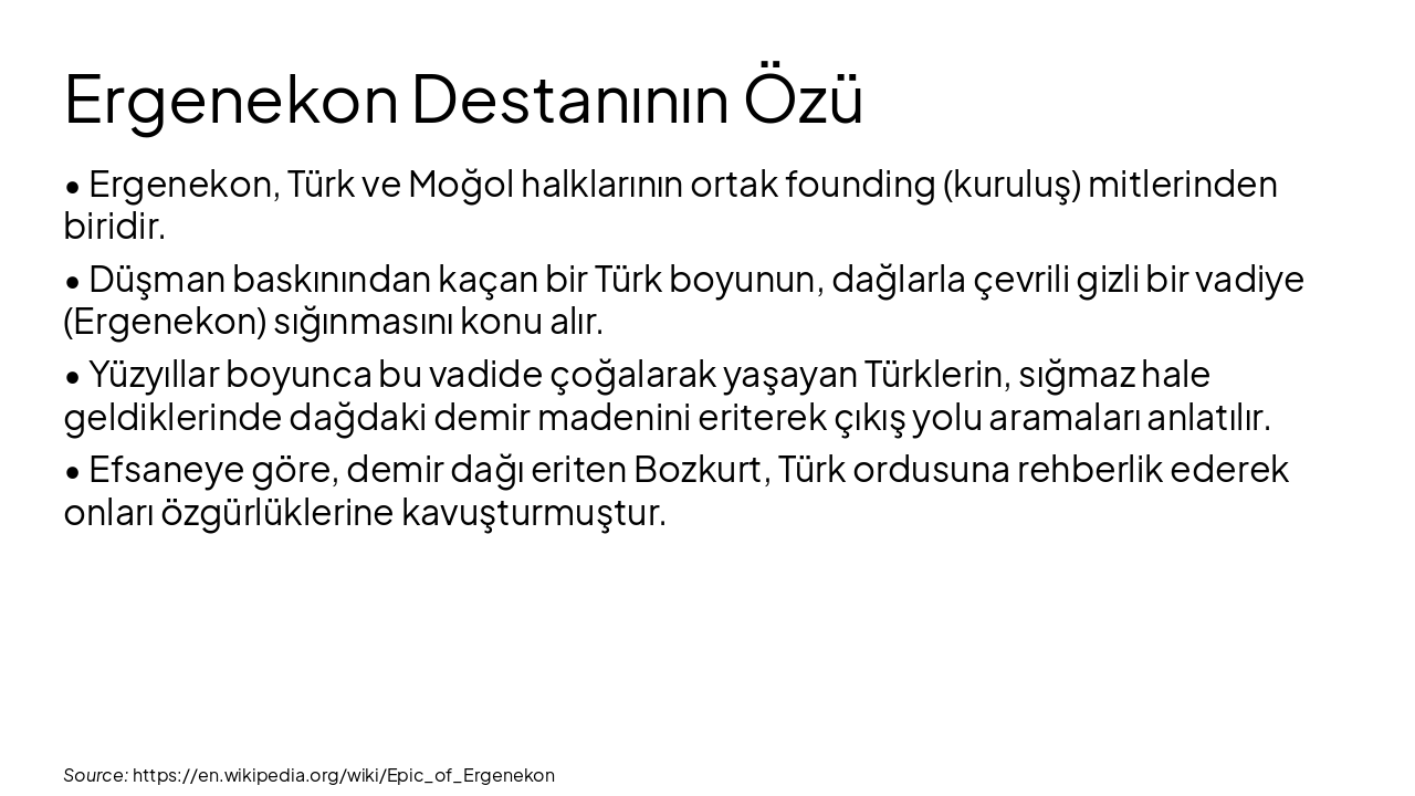 Slide 5 - Ergenekon Destanının Özü