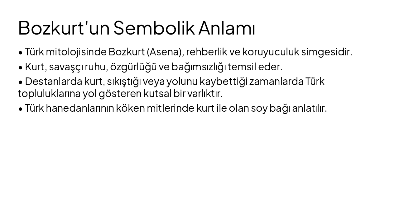 Slide 3 - Bozkurt'un Sembolik Anlamı