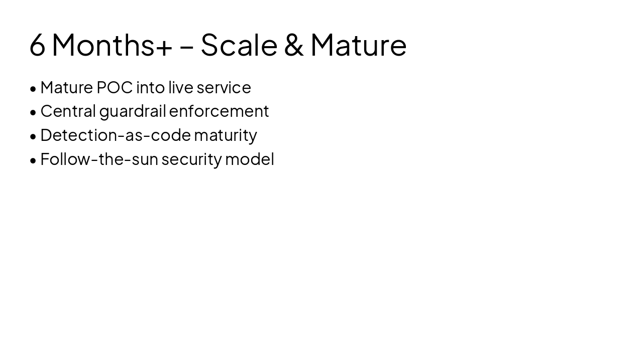 Slide 8 - 6 Months+ – Scale & Mature