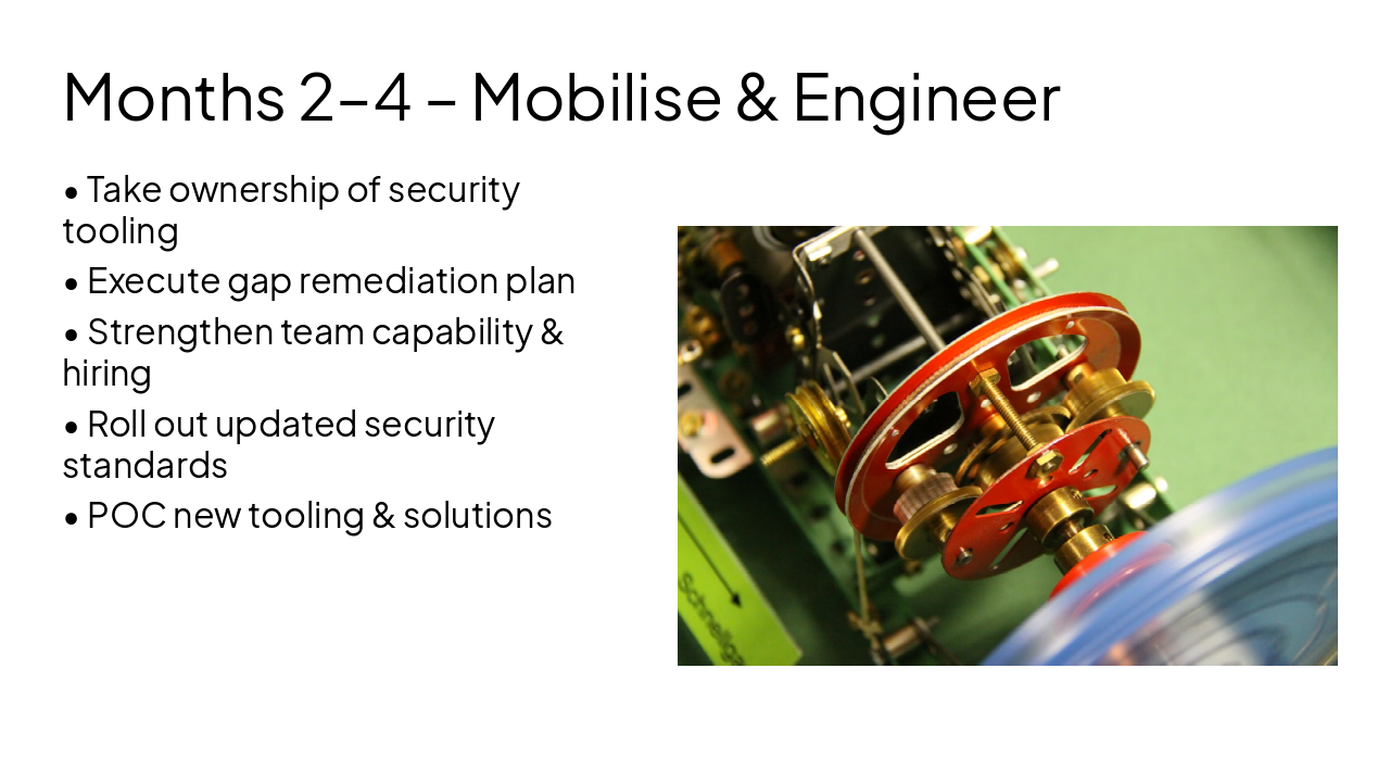 Slide 7 - Months 2–4 – Mobilise & Engineer