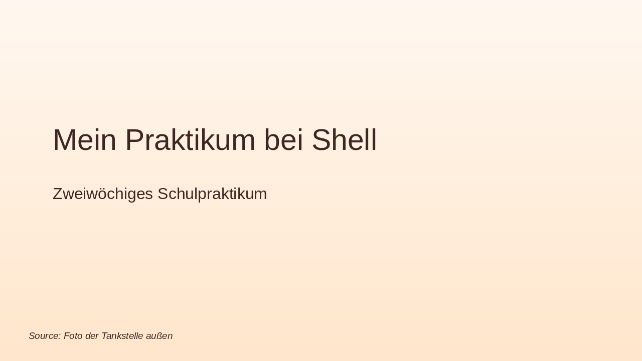 Mein Praktikum bei Shell