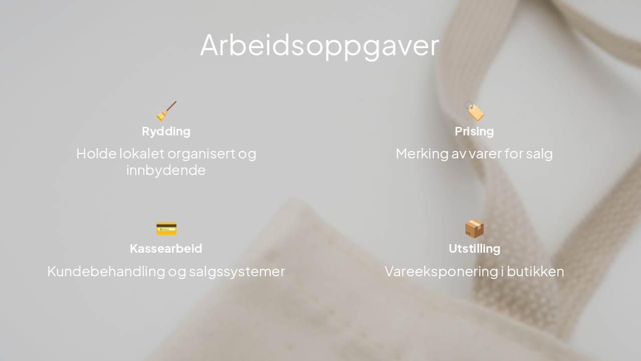 Slide 5 - Arbeidsoppgaver