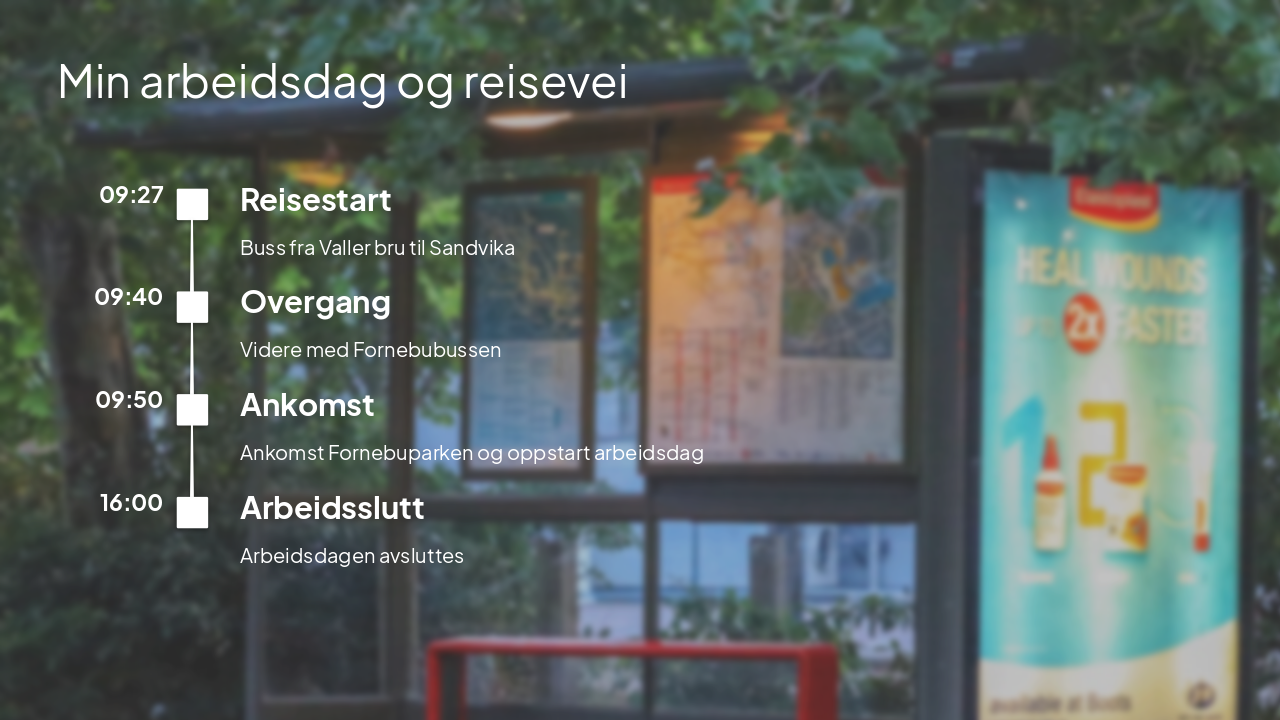 Slide 4 - Min arbeidsdag og reisevei
