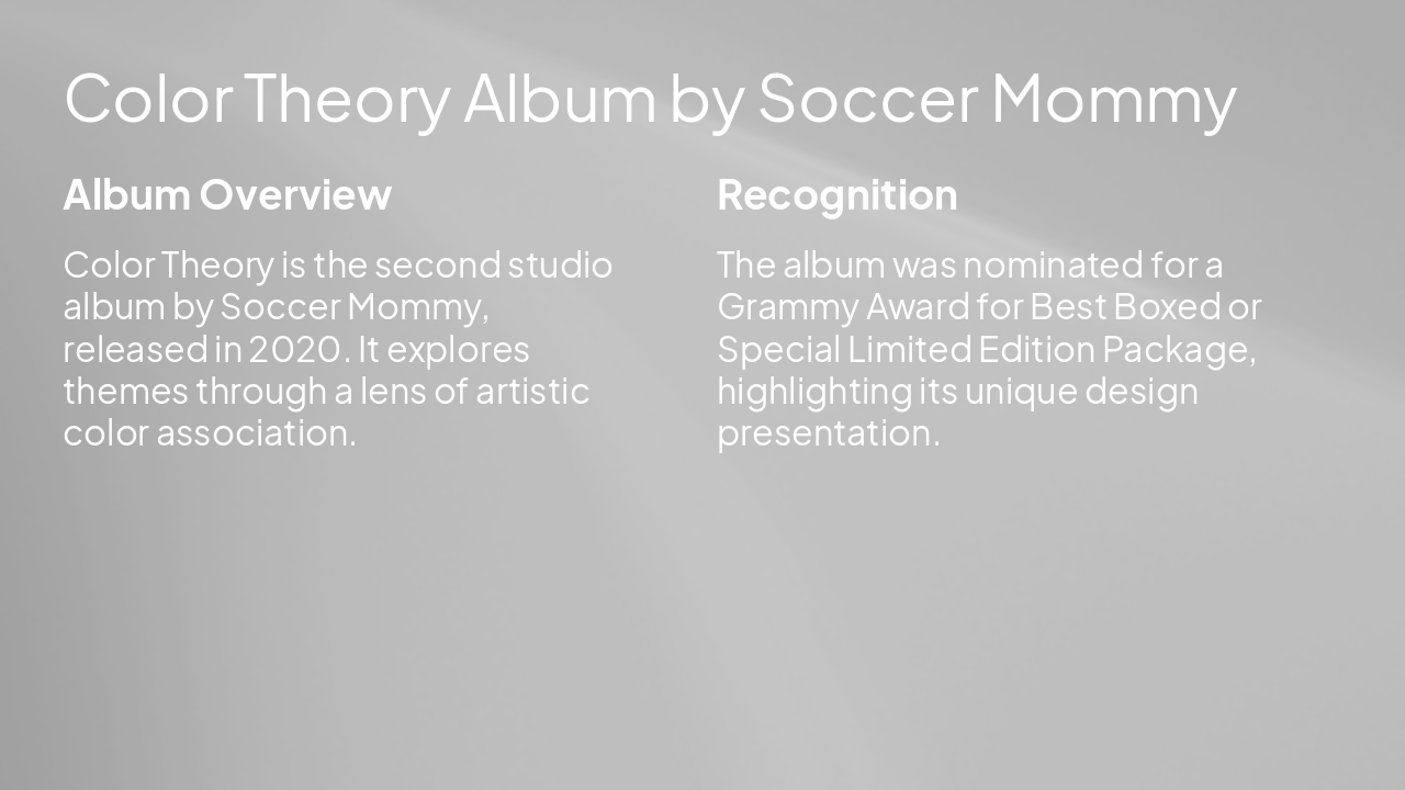 Slide 8 - Color Theory Album by Soccer Mommy