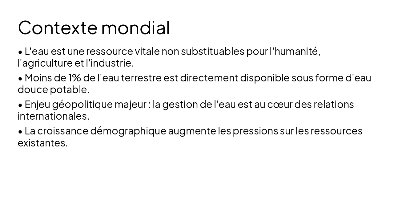 Slide 4 - Contexte mondial