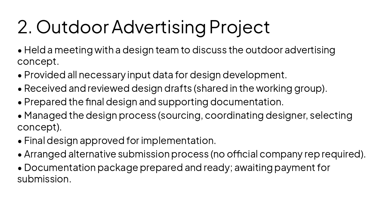 Slide 4 - 2. Outdoor Advertising Project