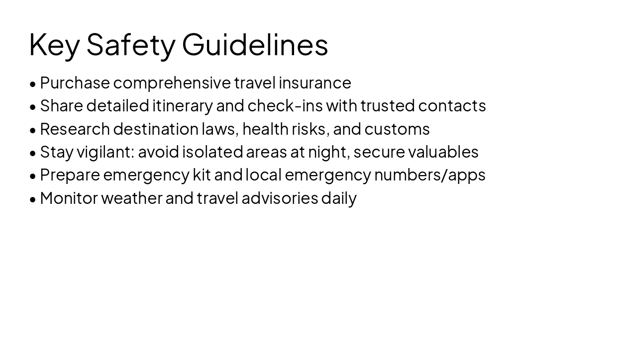 Slide 20 - Key Safety Guidelines