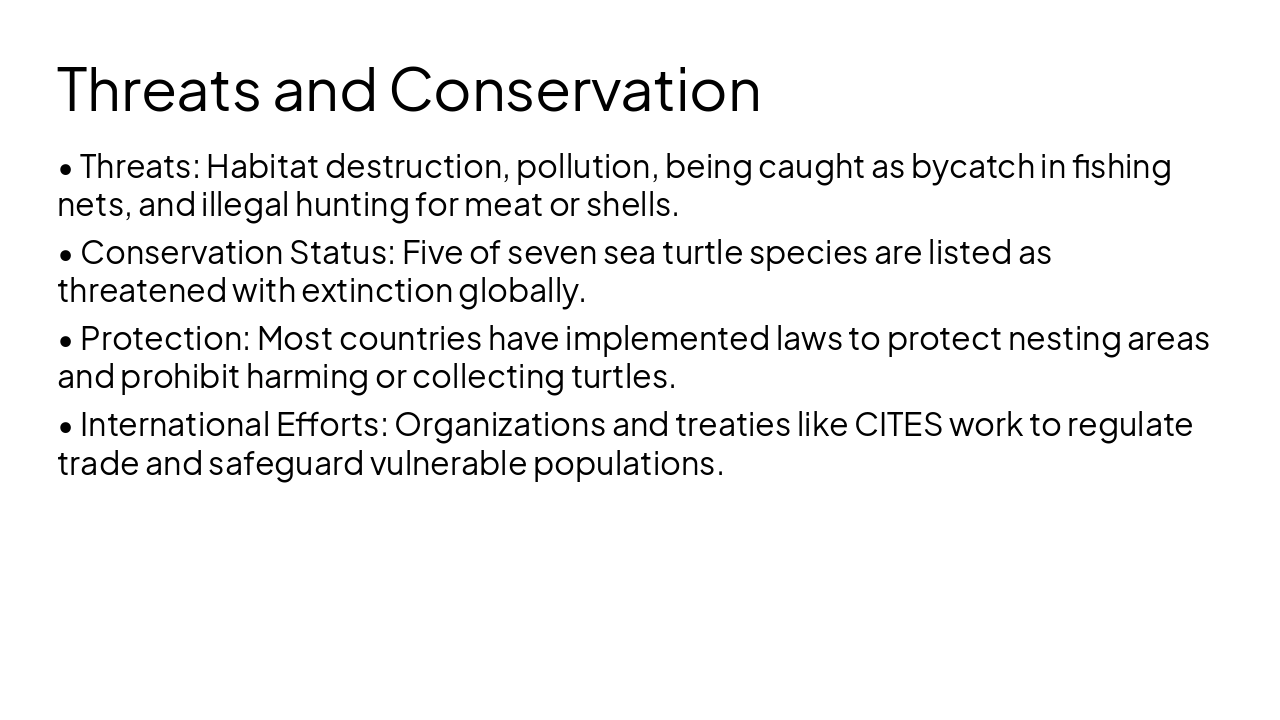 Slide 9 - Threats and Conservation